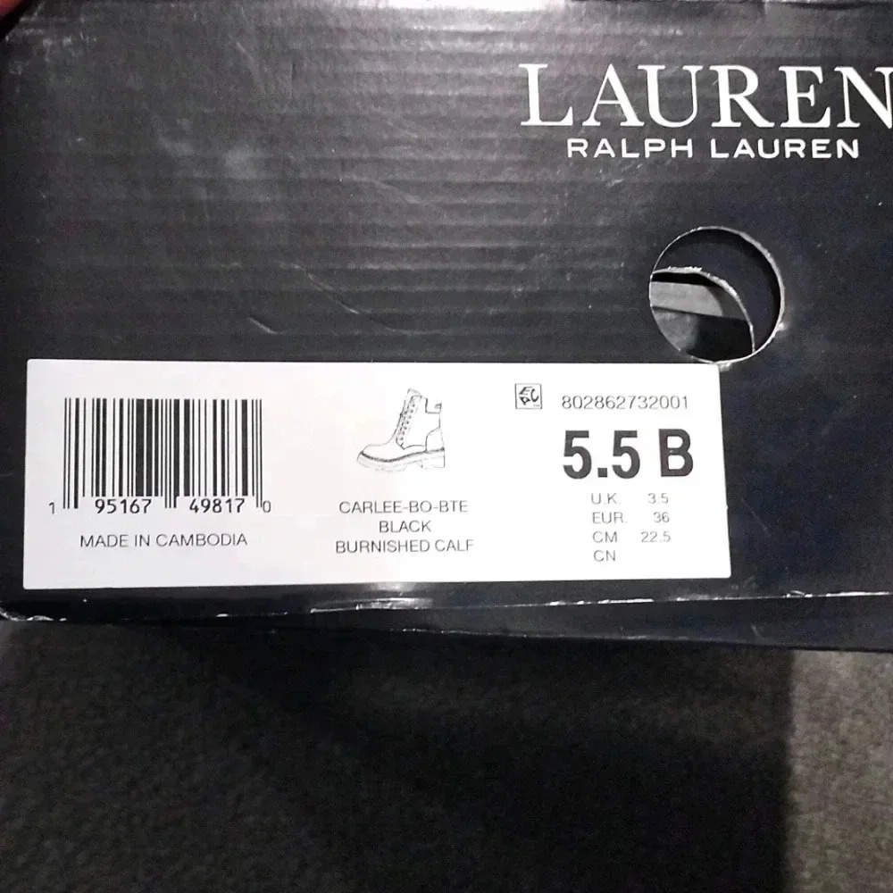 Lauren Ralph Lauren Women's Combat Boots Size 5.5 Black - Picture 6 of 6